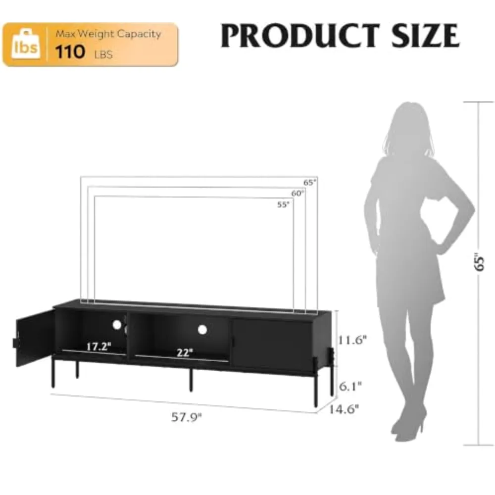 WLIVE 58" TV Stand for 65 Inch TVs, view 3