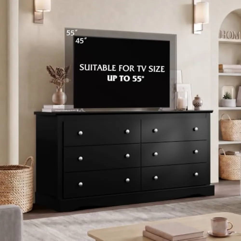 WLIVE 6 Drawer Dresser for Bedroom, view 2