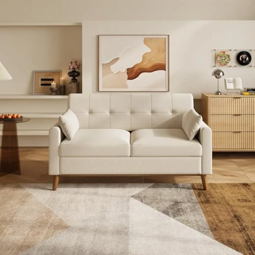 WLIVE 62" Loveseat Sofa Mid Century Modern Small Couches for Living