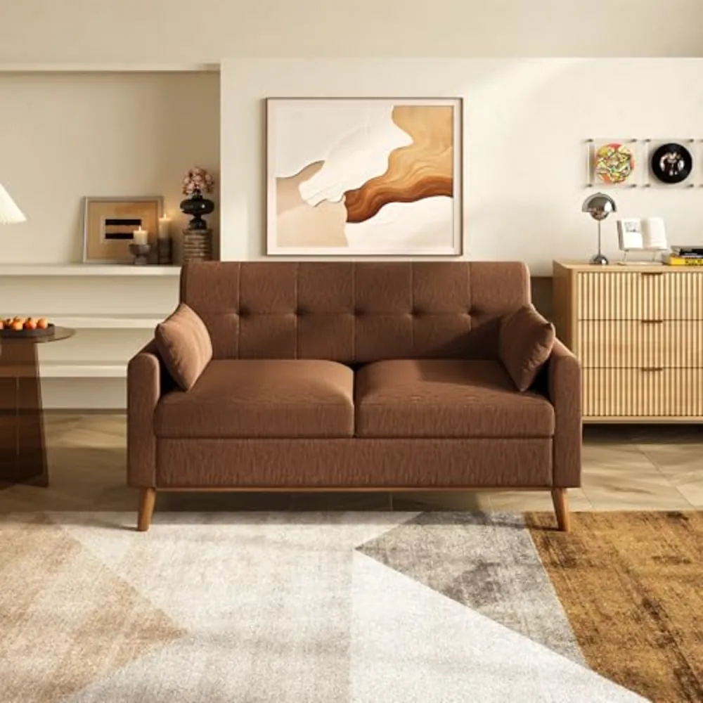 WLIVE 62" Loveseat Sofa Mid Century Modern Small Couches for Living