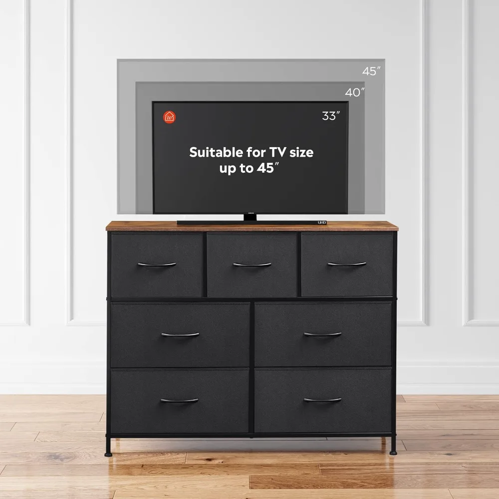 WLIVE 7 Drawer Dresser TV Stand, view 6
