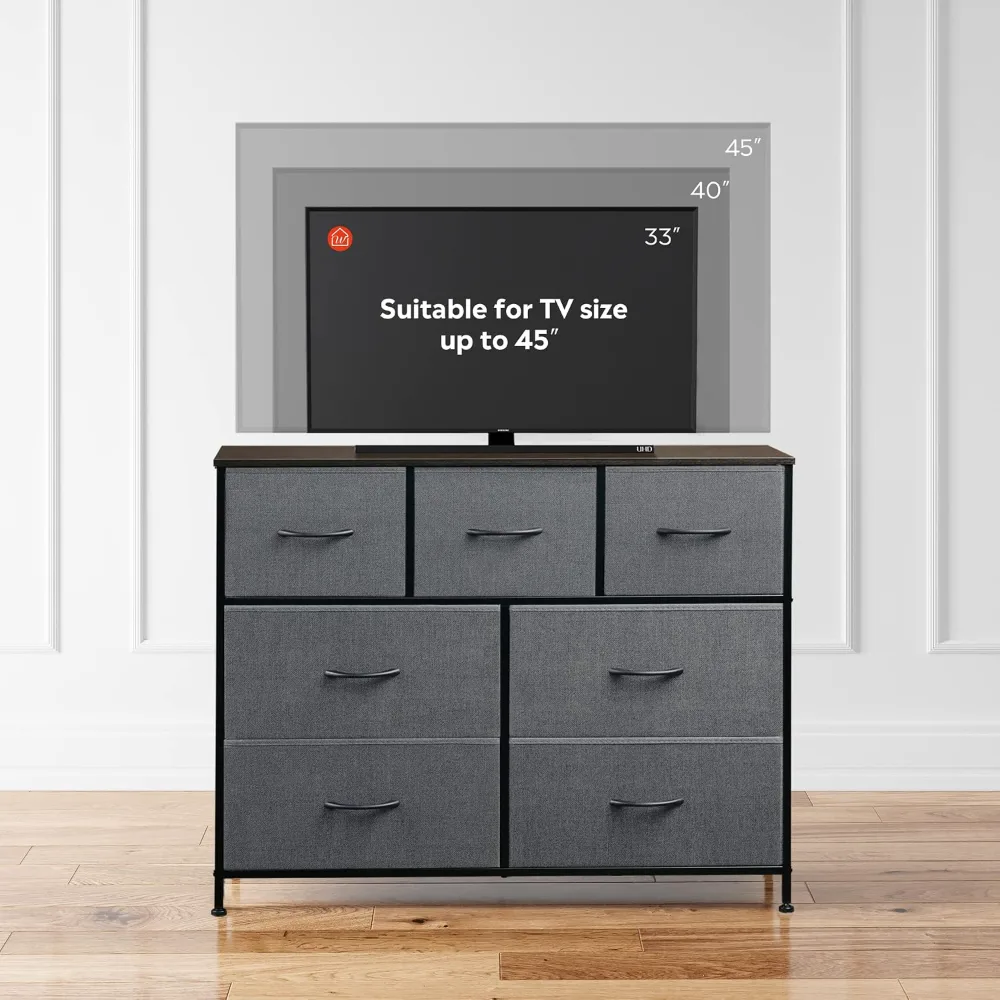 WLIVE 7 Drawer Dresser TV Stand, view 6
