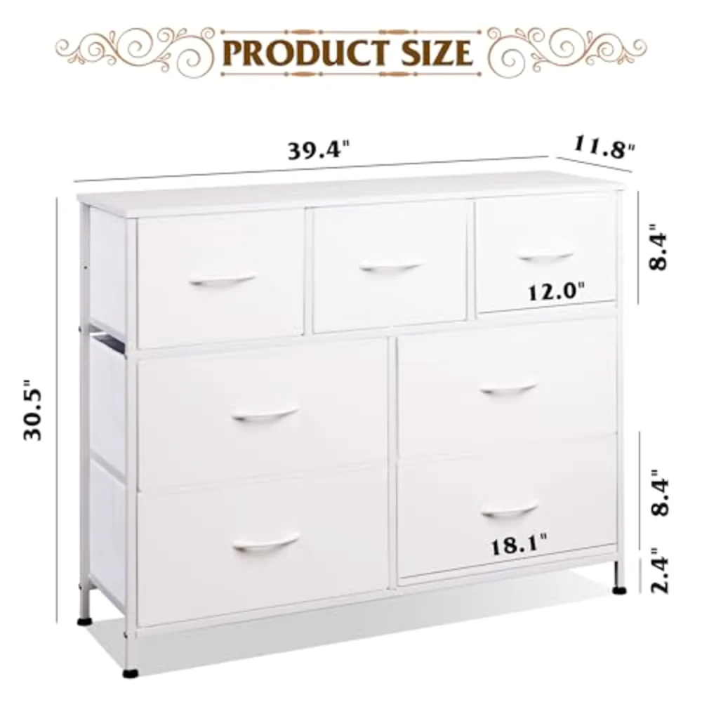 WLIVE 7 Drawer Dresser TV Stand, view 3