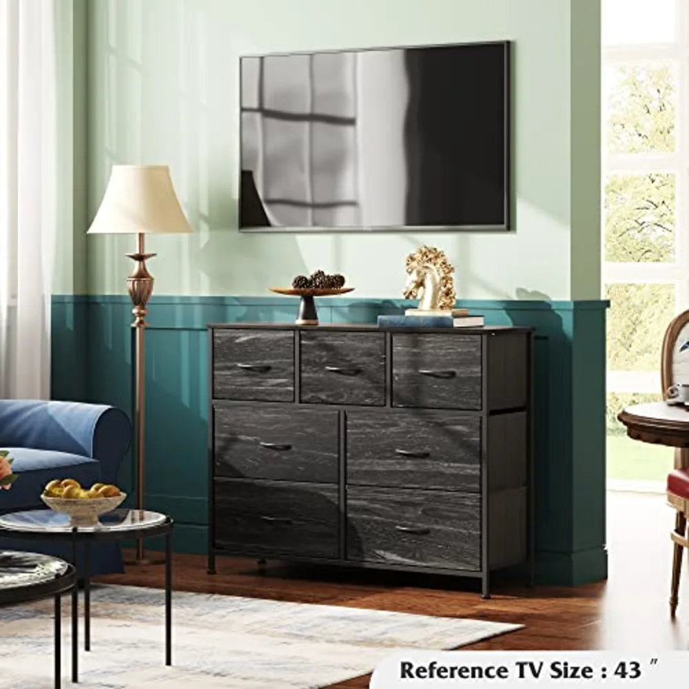 WLIVE 7 Drawer Dresser TV Stand, view 2