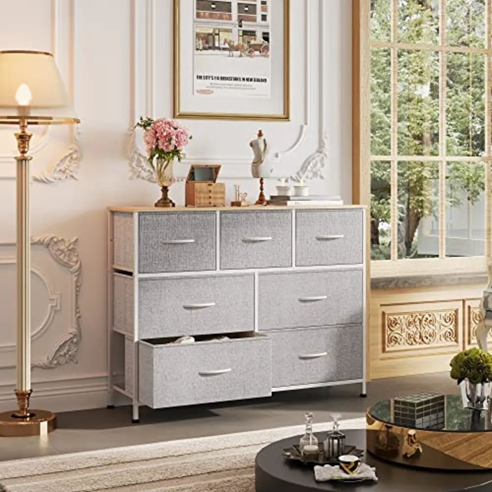 WLIVE 7 Drawer Dresser TV Stand, view 2