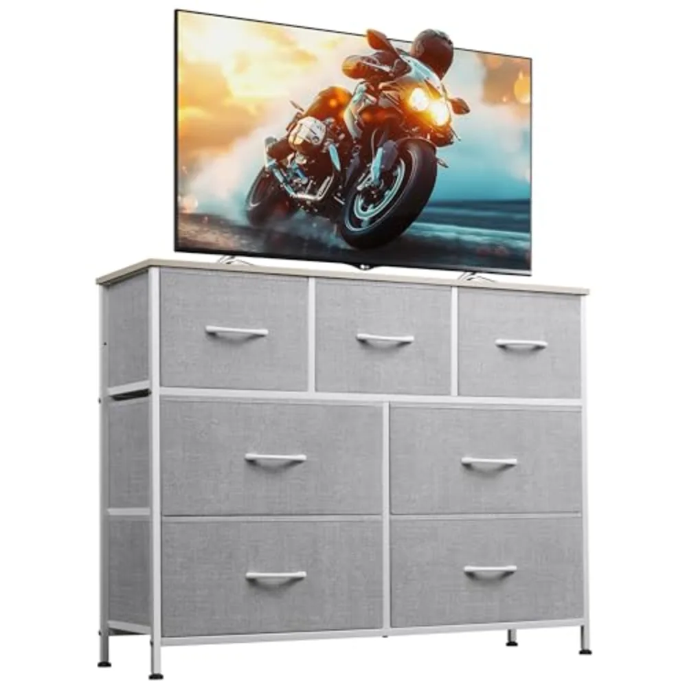 WLIVE 7 Drawer Dresser TV Stand