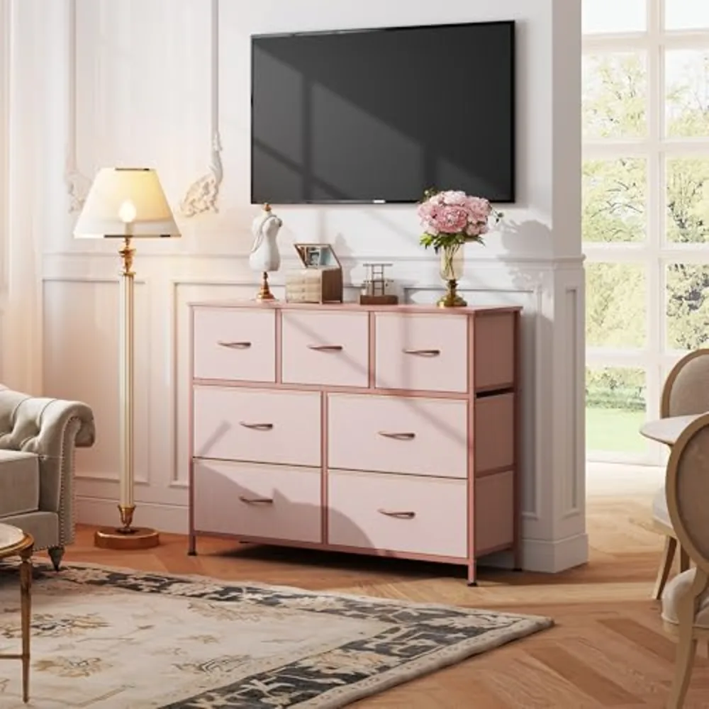 WLIVE 7 Drawer Dresser TV Stand, view 4