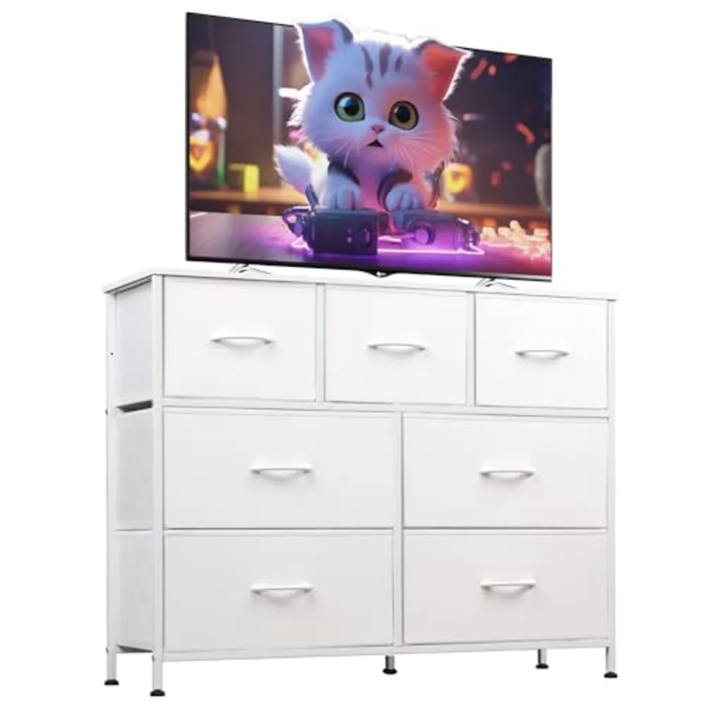 WLIVE 7 Drawer Dresser TV Stand