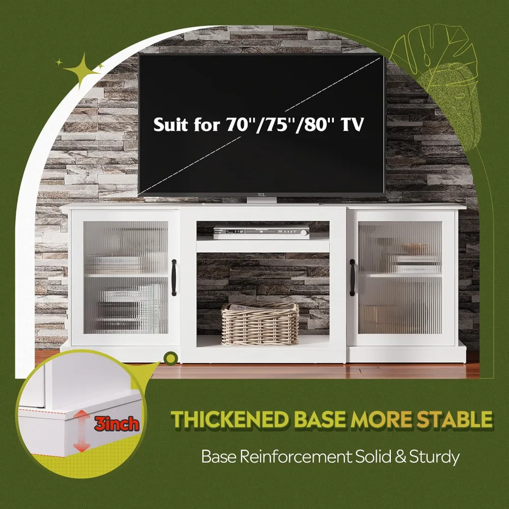 WLIVE 70-Inch Farmhouse TV Stand for 75/80 Inches TV, view 6