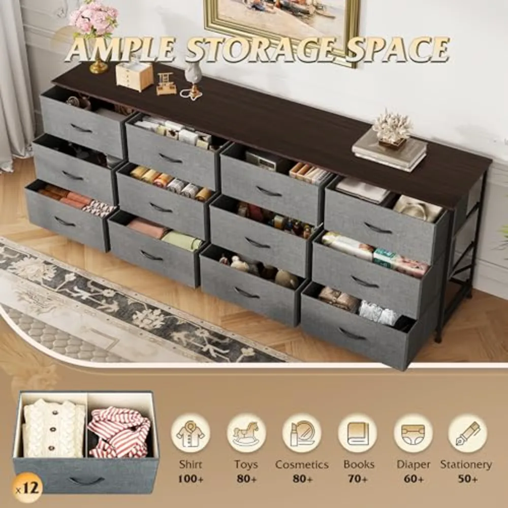 WLIVE 75.5'' Dresser for Bedroom, view 5
