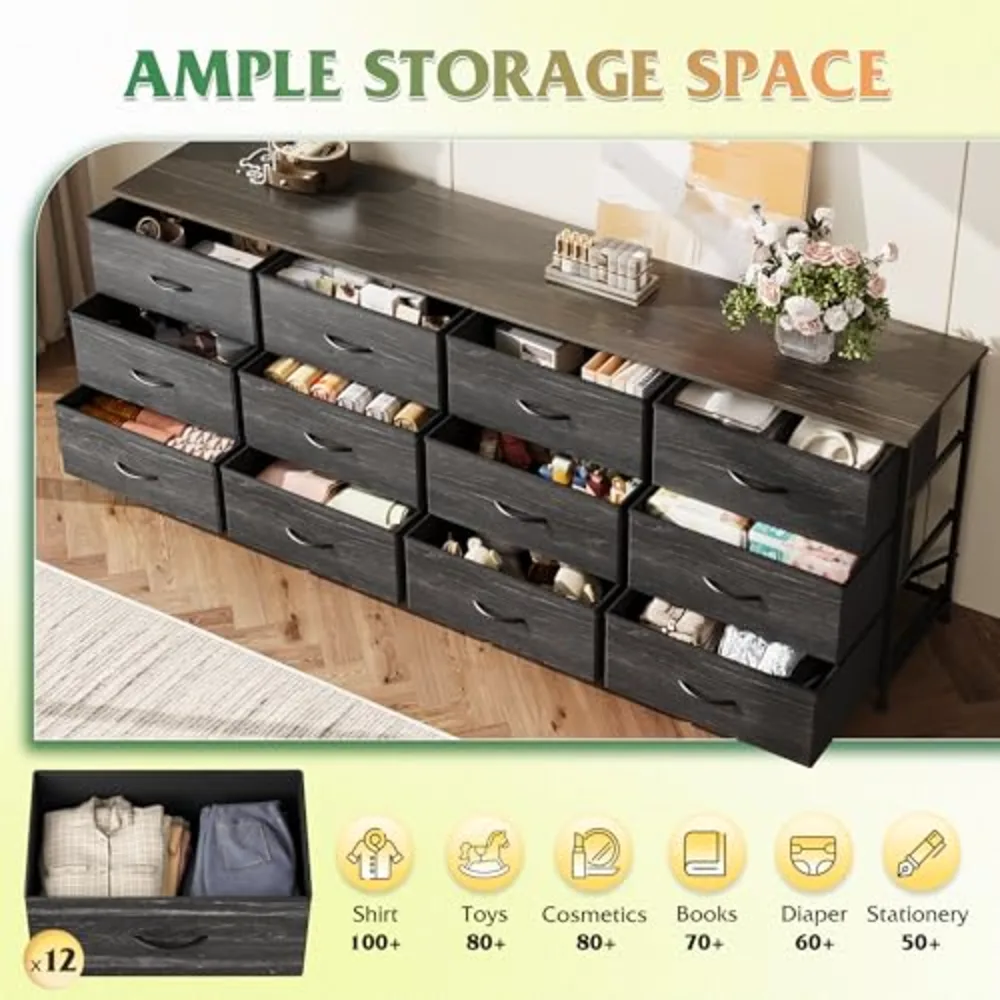 WLIVE 75.5'' Dresser for Bedroom, view 5
