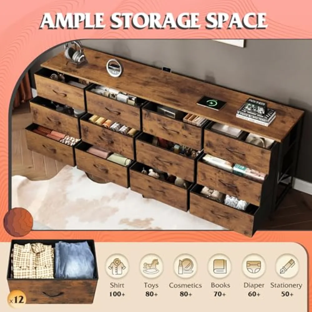 WLIVE 75.5'' Dresser for Bedroom, view 5