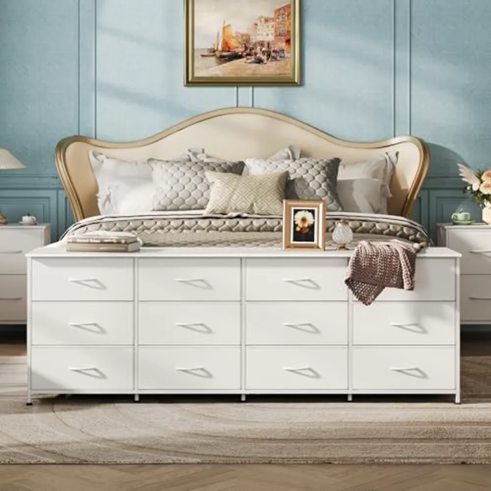 WLIVE 75.5'' White Dresser for Bedroom, view 4
