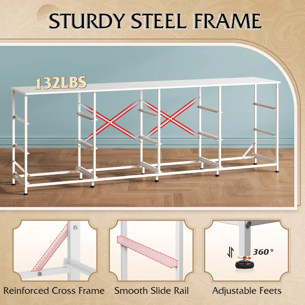 WLIVE 75.5'' White Dresser for Bedroom, view 6