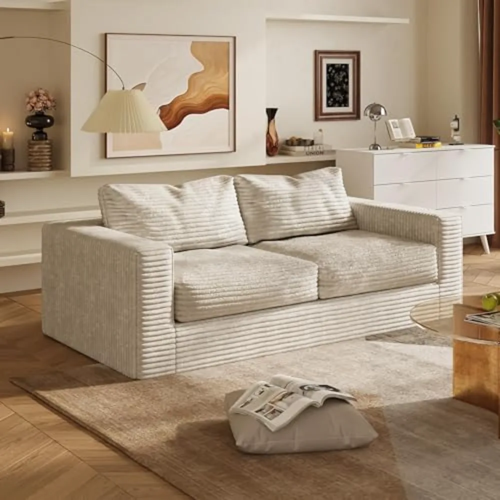 WLIVE 82'' Boneless Loveseat Couches for Living Room