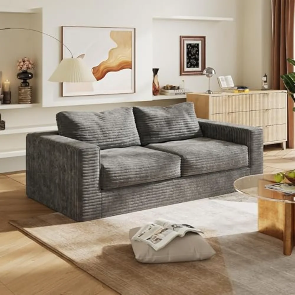 WLIVE 82'' Boneless Loveseat Couches for Living Room