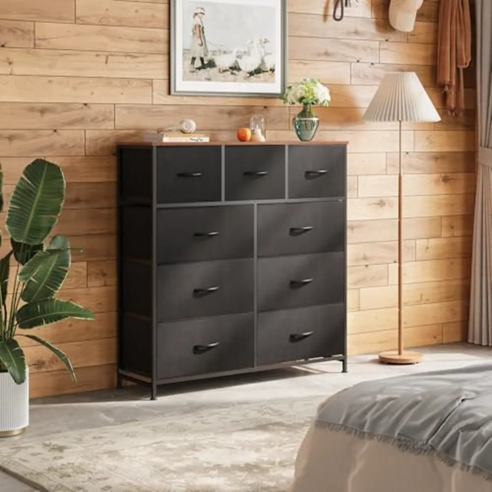 WLIVE 9 Drawer Dresser Fabric Storage Tower for Bedroom, view 2