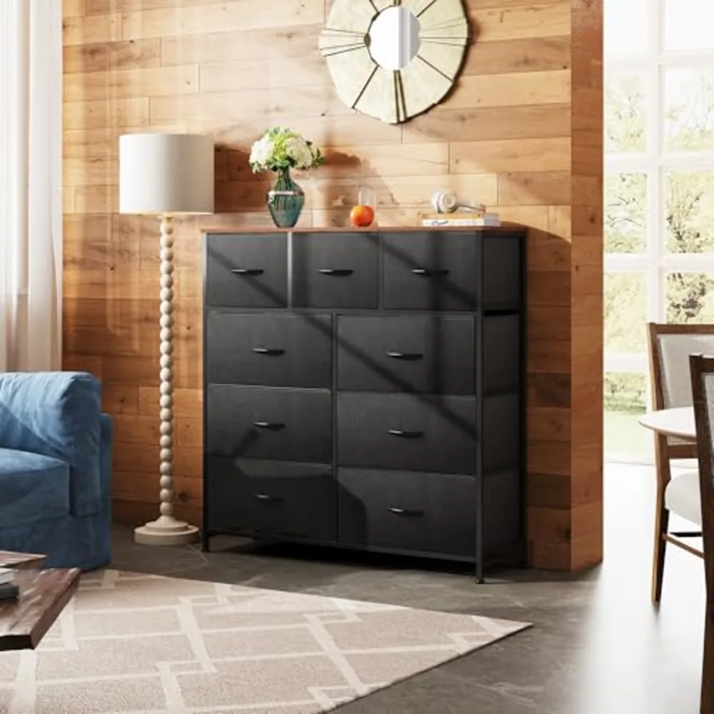 WLIVE 9 Drawer Dresser Fabric Storage Tower for Bedroom, view 4