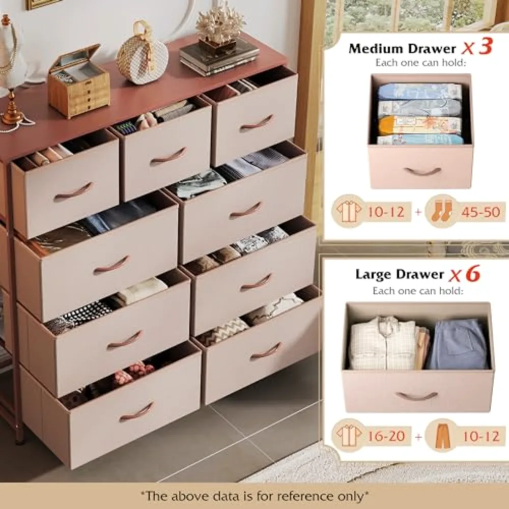 WLIVE 9-Drawer Dresser Fabric Storage Tower for Bedroom, view 5