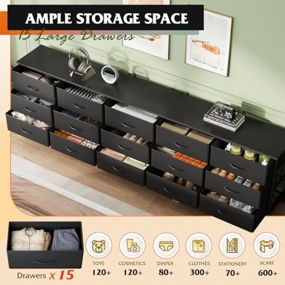 WLIVE 92 Inch Long Dresser for Bedroom, view 5
