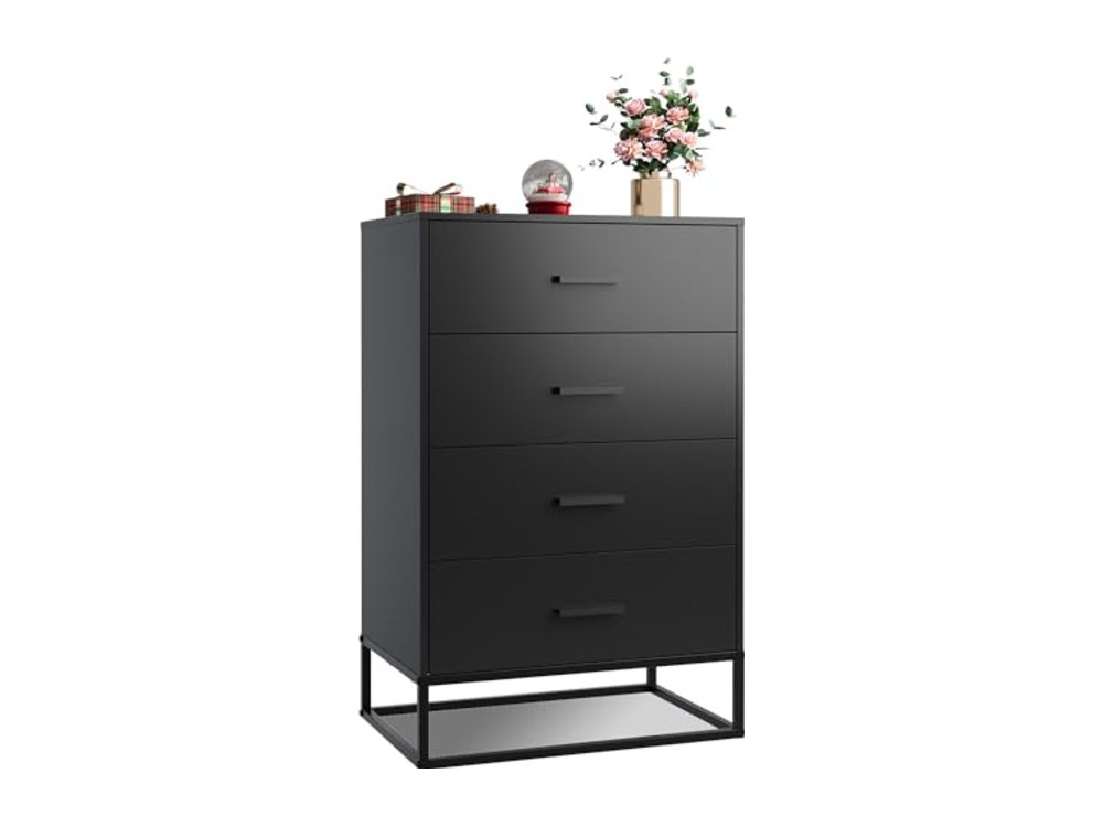 Black Dresser for Bedroom with 4 Drawers