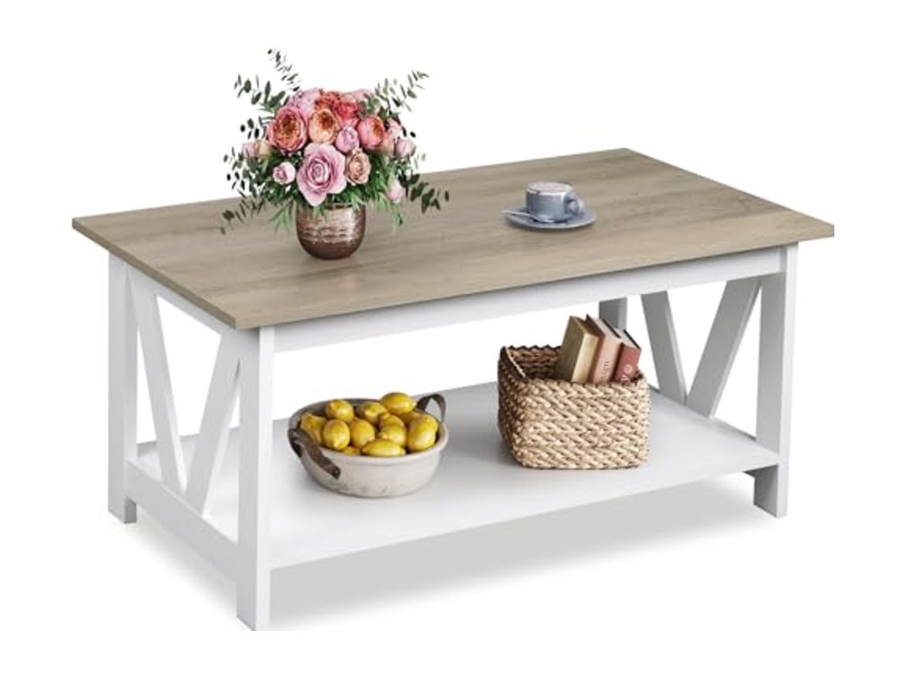 Coffee Table for Living Room with Storage Shelf