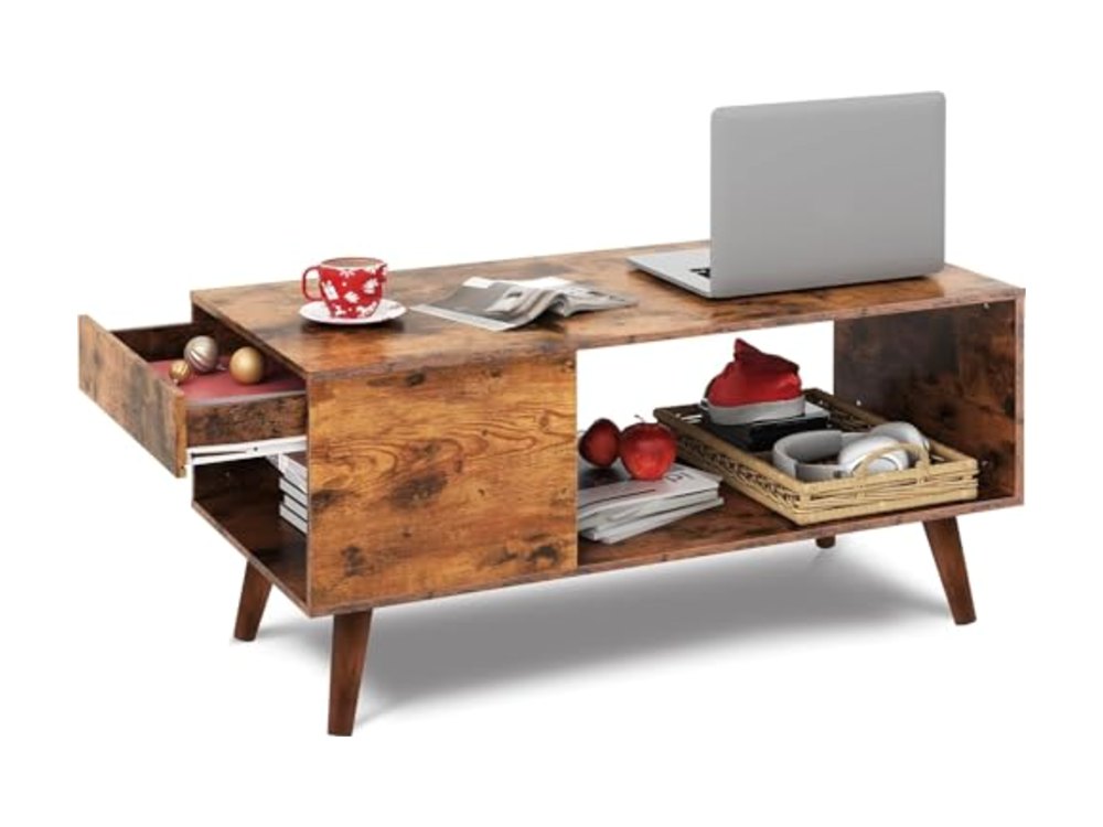Coffee Table with Side Drawer Storage