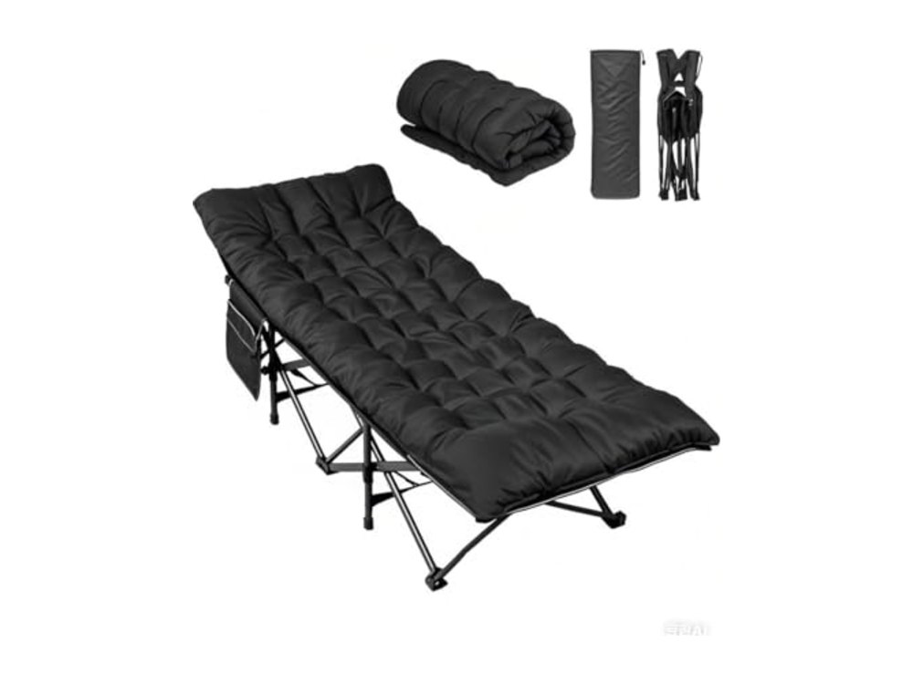 Folding 1200D Oxford Camping Cots with Mattress for Adults