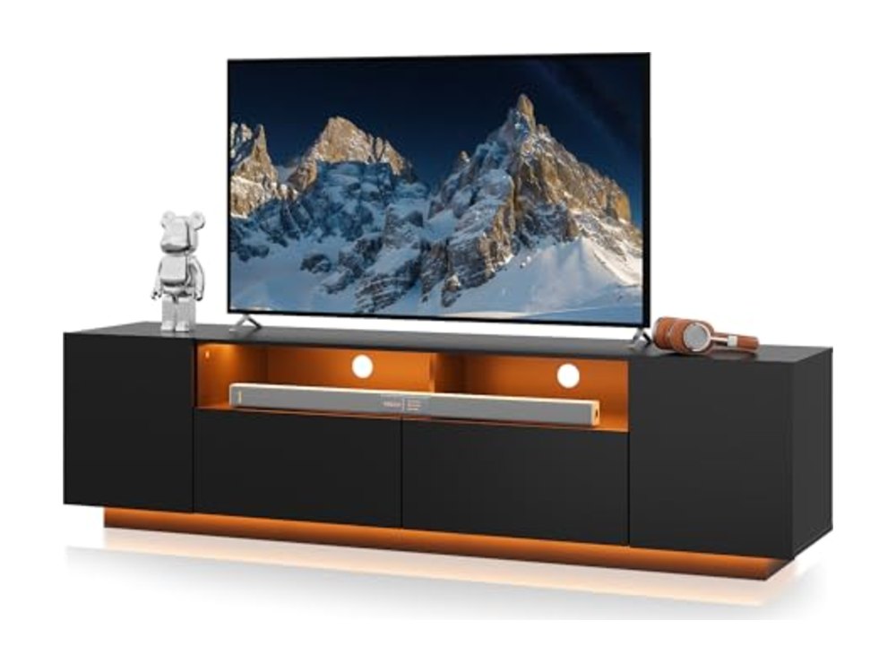 LED TV Stand with Large Storage Cabinet