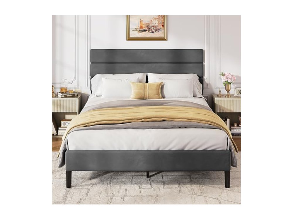 Upholstered Bed Frame Full Size Bed Frame with Headboard