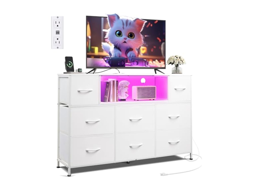 White Dresser TV Stand for 45