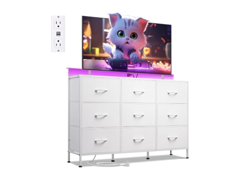 White Dresser TV Stand for 45