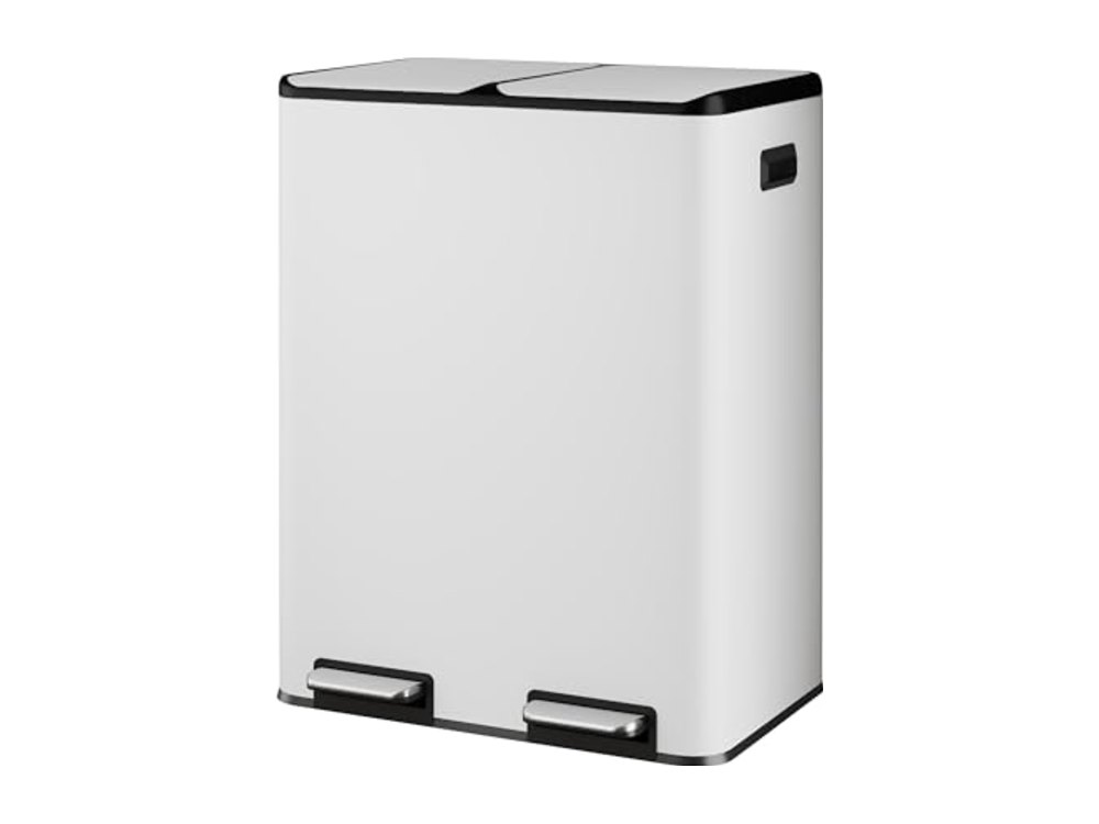 WLIVE 2 x 8 Gallon Stainless Steel Dual Trash Can