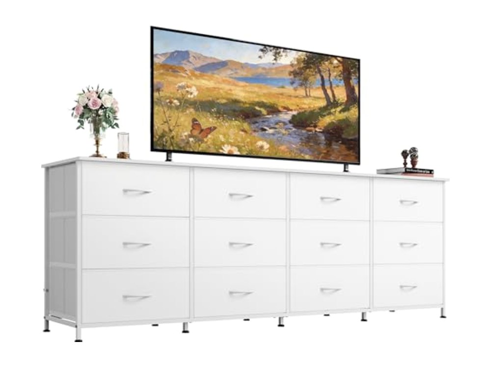 WLIVE 75.5'' White Dresser for Bedroom