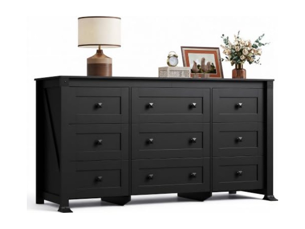 WLIVE 9 Drawer Dresser Black